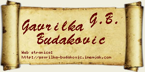 Gavrilka Budaković vizit kartica